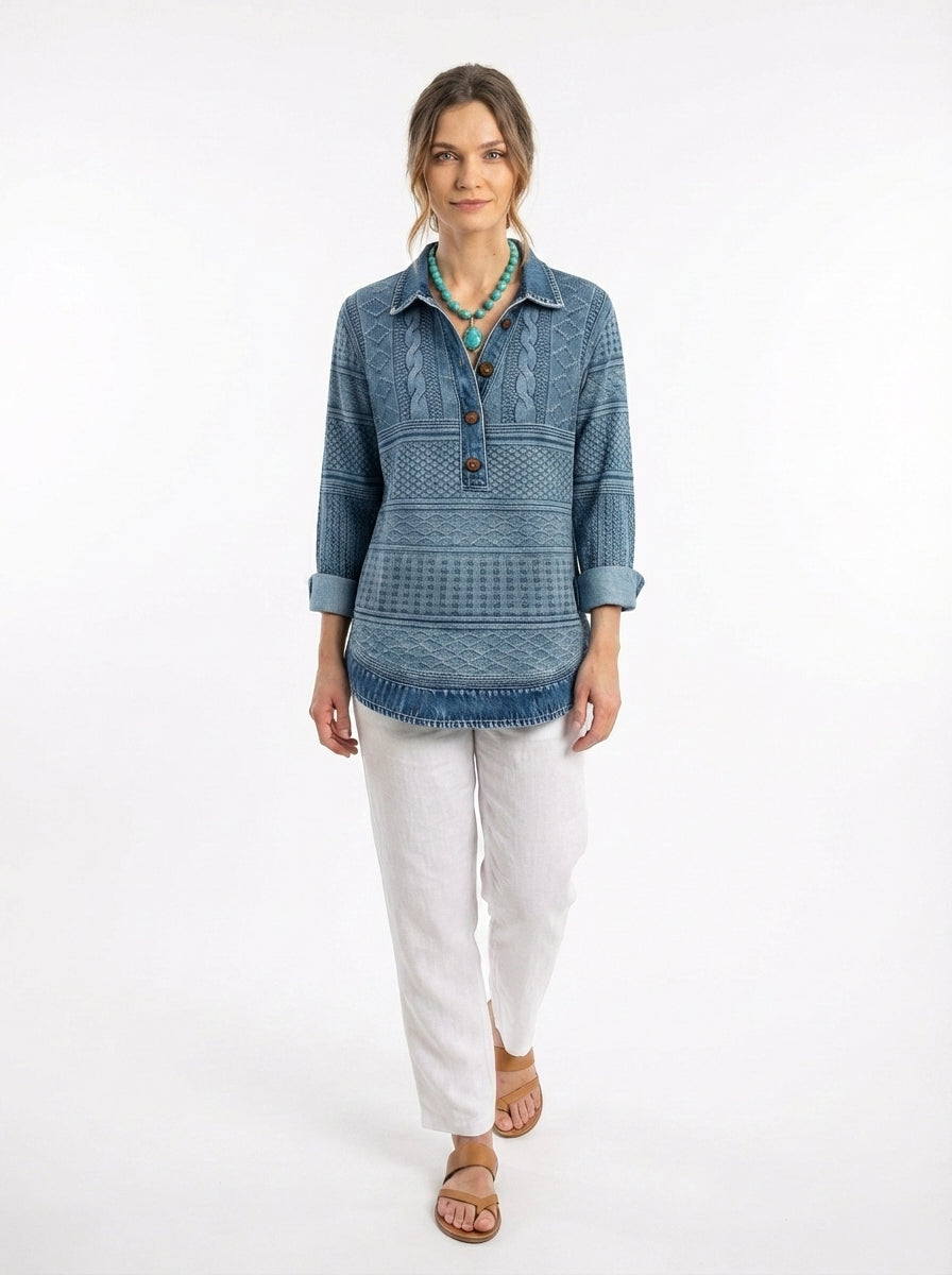 Carmen - Blusa Vintage Azul