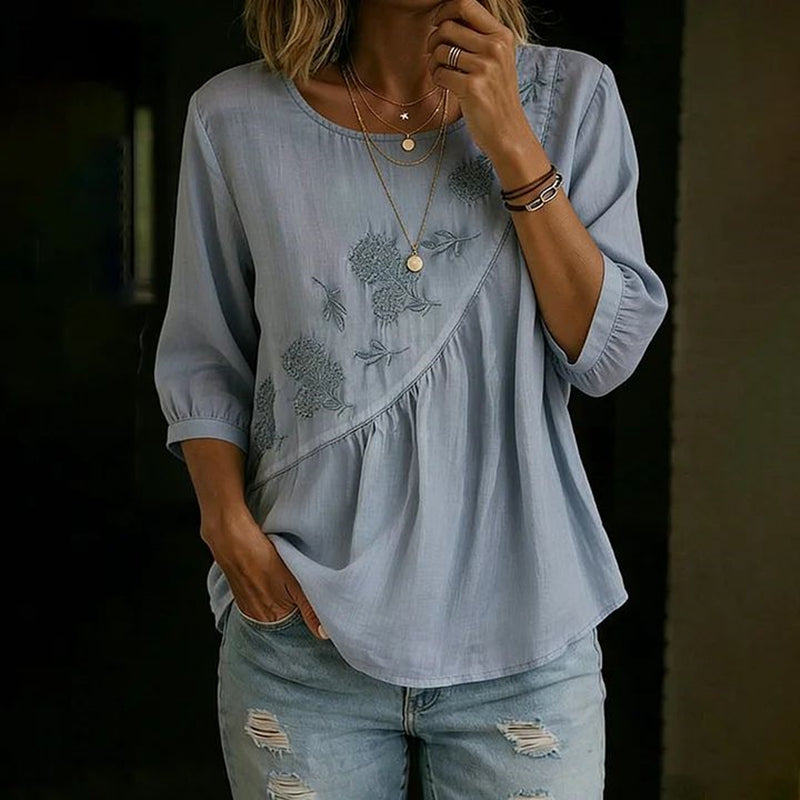 Natalia - Blusa Vintage Azul
